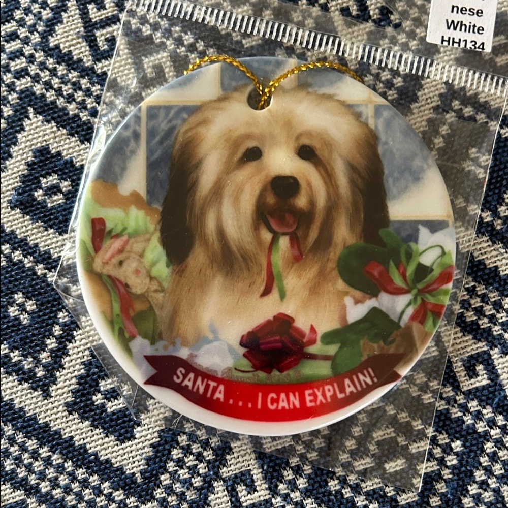 Christmas Ornament- Ceramic- Havanese-NWT